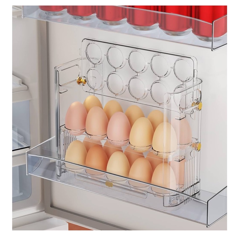 Egg Space Saver Storage Organizer 3 Three Tier Fridge NEW Cottagecore - Picture 14 of 16